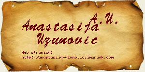 Anastasija Uzunović vizit kartica